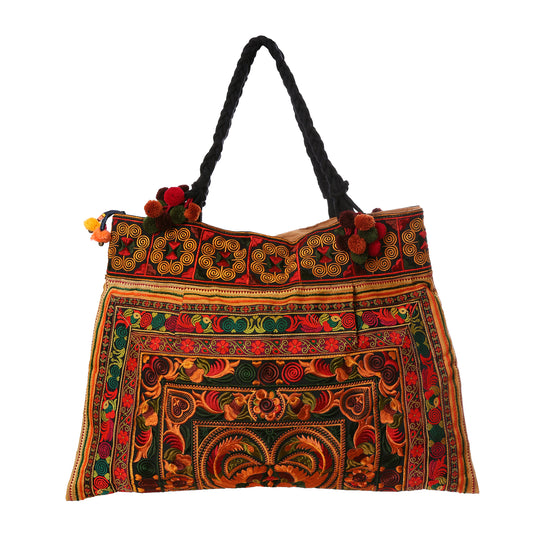 Hmong Hill Tribe Embroidered Tote Large Size